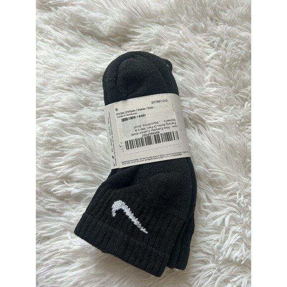 New Nike Everyday Youth 3Y-5Y Black Cotton Socks - Picture 2 of 2